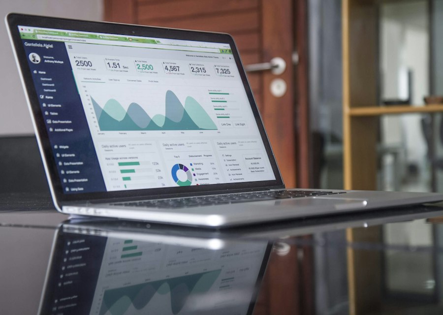 Laptop showing a payroll and time card dashboard